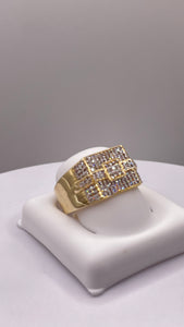 0.62 CT. Natural Diamond Square Shape Men’s Ring In 10 KT Yellow Gold