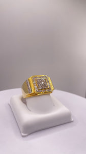 0.60 CT. Natural Diamond Men’s Square Shape Ring In 10 KT Yellow Gold