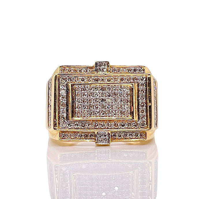 0.66 CT. Natural Diamond Men’s Ring In 10 KT Yellow Gold