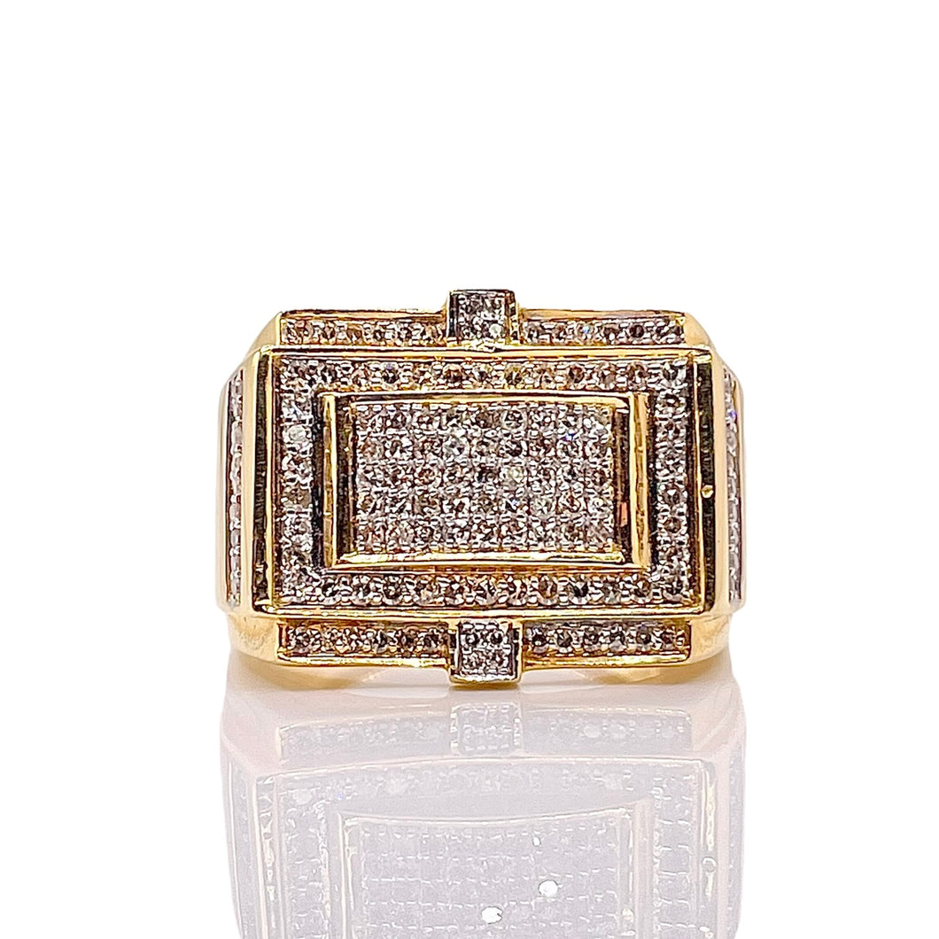 0.66 CT. Natural Diamond Men’s Ring In 10 KT Yellow Gold