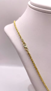 2mm Semi Solid Rope Chain/Bracelet In 10 KT Yellow Gold