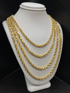 4mm Solid Rope Chain In 10 KT Yellow Gold