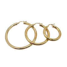 Load image into Gallery viewer, 3.7mm 10 KT Yellow Gold Hoop Earrings