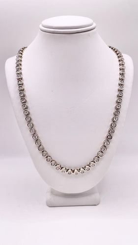 Approx 3.00 CT. Natural Diamond Illusion Setting Tennis Chain In 10 KT White Gold
