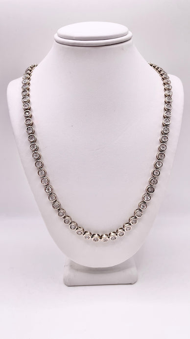 Approx 3.00 CT. Natural Diamond Illusion Setting Tennis Chain In 10 KT White Gold