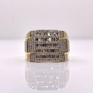 1.10 CT. Natural Diamond Men’s Ring In 10 KT Yellow Gold