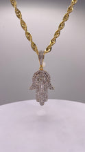 Load image into Gallery viewer, 1.76 CT. Natural Diamond Hamsa Pendent In 10 KT Yellow Gold