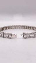 Load image into Gallery viewer, 7.50 CT. Natural Baguette &amp; Round Diamond Bracelet In 18 KT White Gold