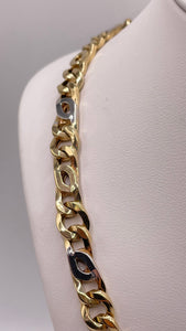 6mm Two Tone Link Chain In 14 KT Yellow & White Gold