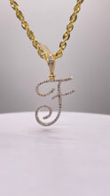 Load image into Gallery viewer, 0.38 CT. Natural Diamond Initial F Pendent In 10 KT Yellow Gold