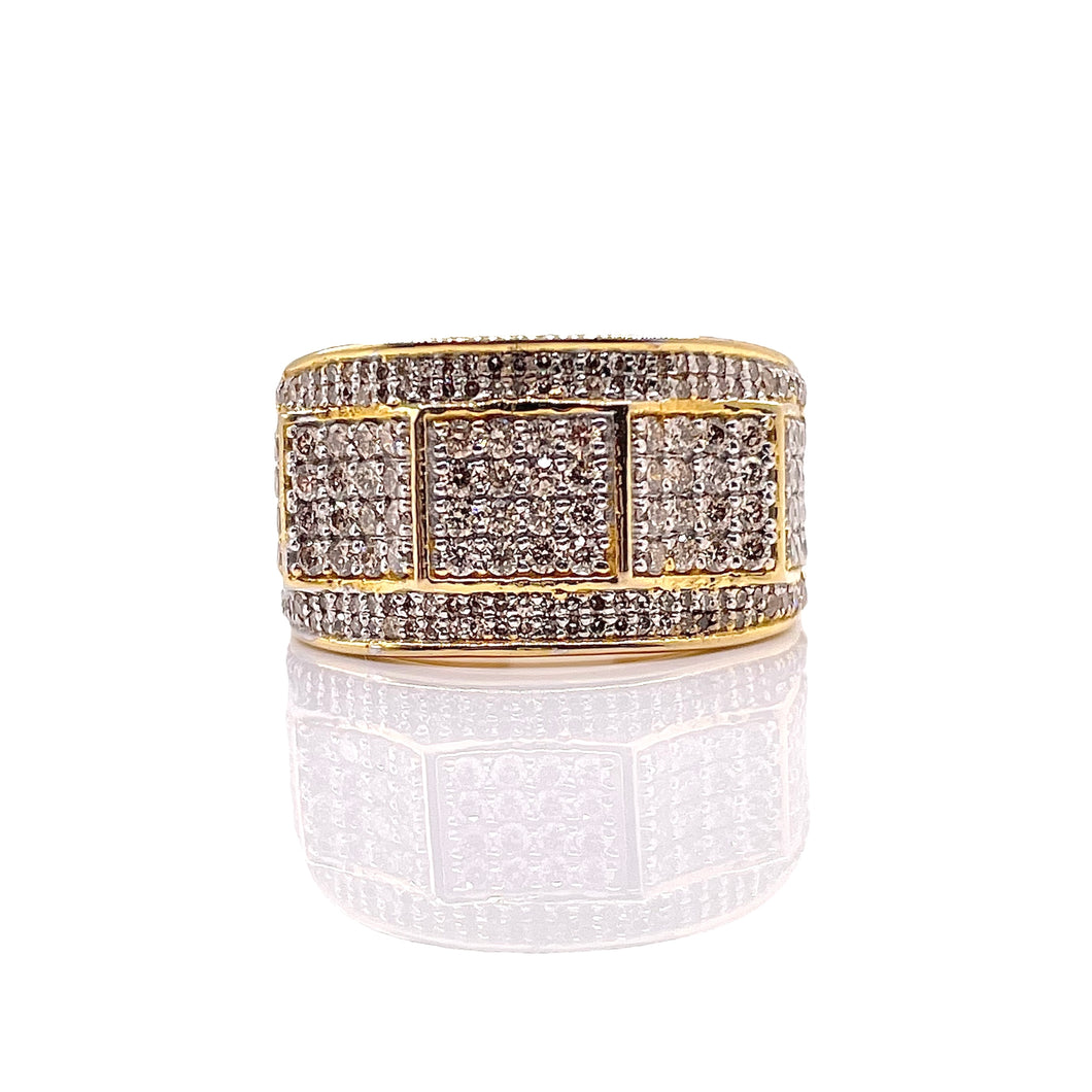1.60 CT. Natural Diamond Men’s Band Ring In 10 KT Yellow Gold