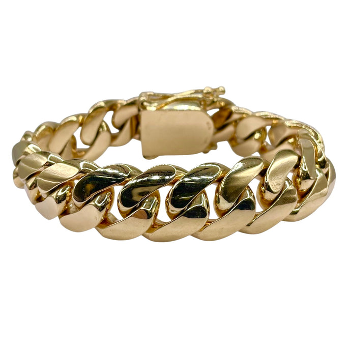 17mm 14 KT Solid Miami Cuban Bracelet