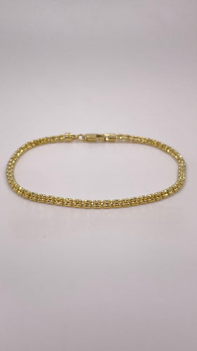 2.5mm Diamond-Cut Icy Link Bracelet In 10 KT Yellow Gold