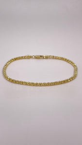 2.5mm Diamond-Cut Icy Link Bracelet In 10 KT Yellow Gold