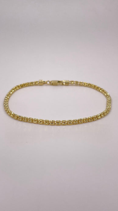 2.5mm Diamond-Cut Icy Link Bracelet In 10 KT Yellow Gold