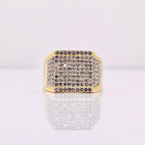 1.40 CT. Natural Diamond Square Shape Men’s Ring In 10 KT Yellow Gold
