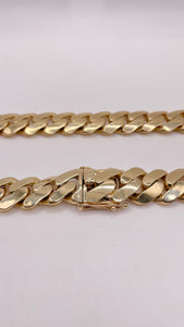 16mm Solid Miami Cuban Link Chain In 10 KT Yellow Gold