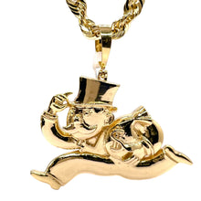 Load image into Gallery viewer, Monopoly Man Holding Money Bag Pendant In 10 KT Yellow Gold