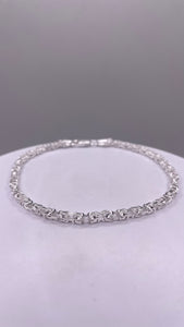 2mm Byzantine Link Chain/Bracelet In Silver
