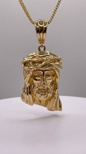 Jesus Pendant In 10 KT Yellow Gold