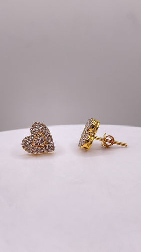 0.28 CT. Natural Diamond Heart Shape Earrings In 10 KT Yellow Gold
