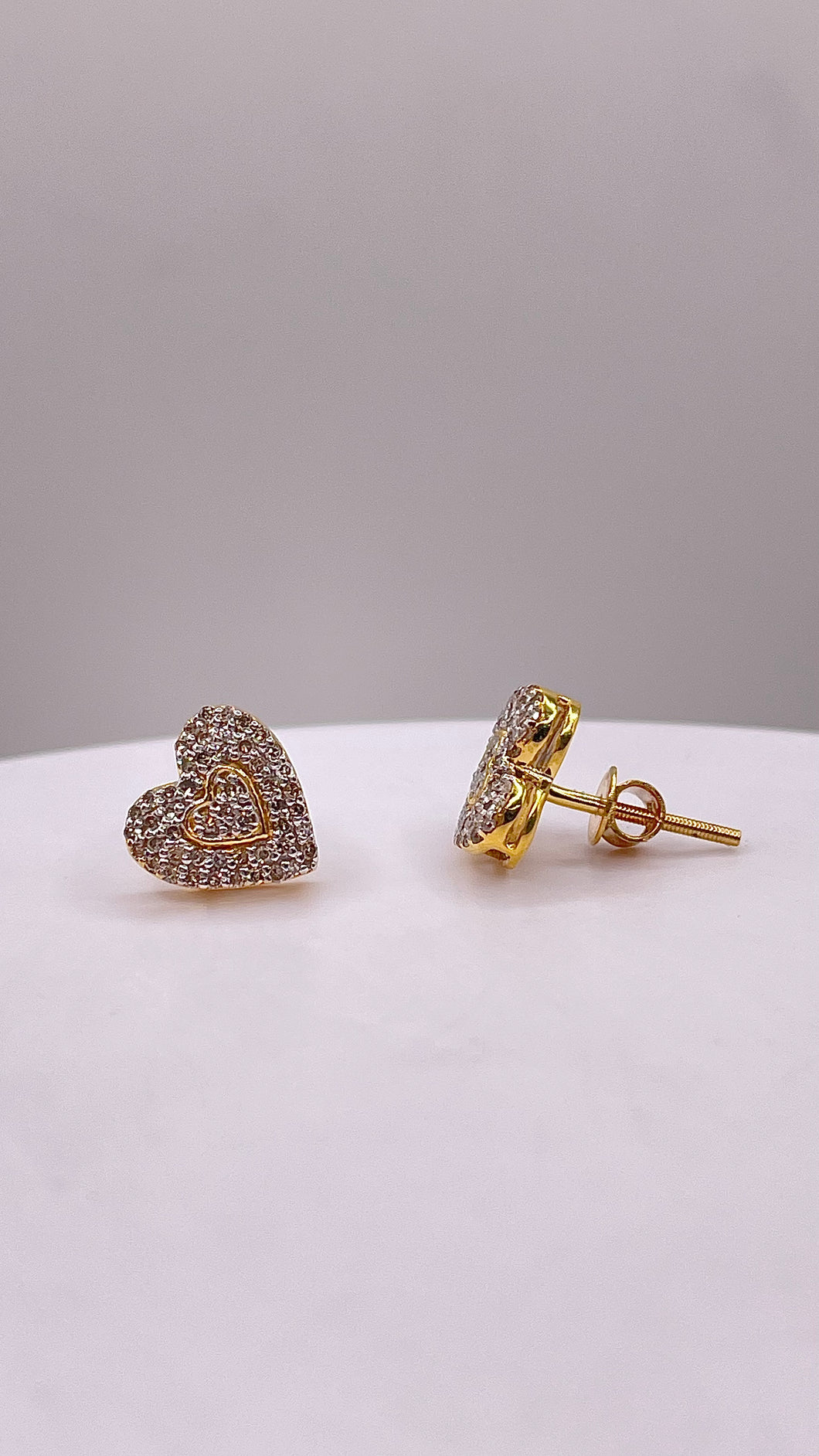 0.28 CT. Natural Diamond Heart Shape Earrings In 10 KT Yellow Gold