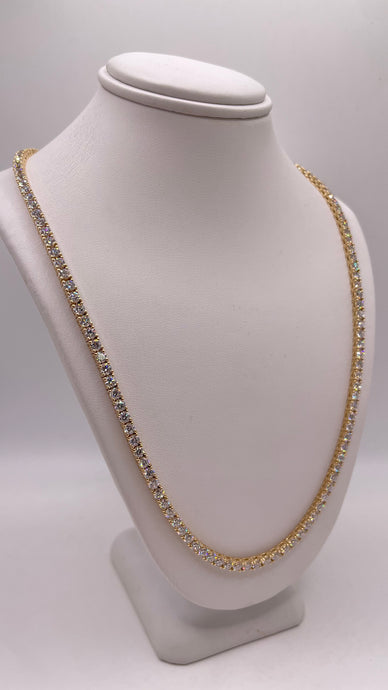 18.80 CT. Lab Grown Brilliant Cut Tennis Chain In 10 KT Yellow Gold