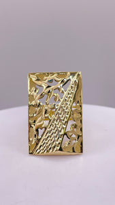 14 KT Women’s Diamond Cut Rectangle Shape Ring