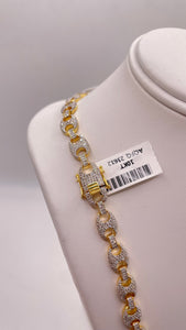 4.32 CT. Natural Diamond Gucci Link Chain In 10 KT Yellow Gold