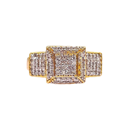 Women’s Square Shape Ring In 10 KT Yellow Gold