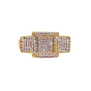 Women’s Square Shape Ring In 10 KT Yellow Gold