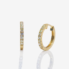 Load image into Gallery viewer, 0.23 CT. T.D.W Natural Diamond Hoop Earrings In 10 KT Yellow Gold