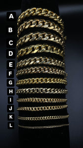 Cuban Link Bracelets In 10 KT Yellow Gold