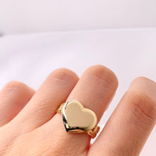 Load image into Gallery viewer, Heart Cuban Ring In 10 KT Yellow Gold