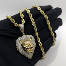 Load image into Gallery viewer, 0.68 CT. Natural Diamond Lion Pendant In 10 KT Yellow Gold