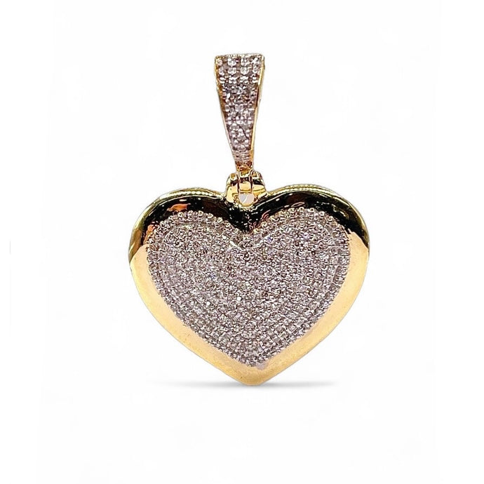 0.46 CT. Natural Diamond Heart Pendent In 10 KT Yellow Gold