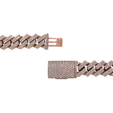 Load image into Gallery viewer, 16mm 30 CT. Natural Diamond Miami Cuban Chain In 10 KT Rose Gold