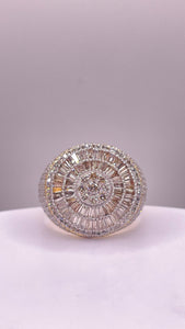 2.92 CT. Natural Diamond Round Shape Men’s Ring In 10 KT Yellow Gold