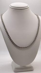 3.45 CT. Natural Diamond Heart Shape Tennis Chain In 10 KT White Gold