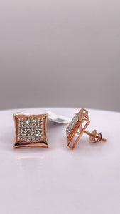 0.38 CT. Natural Diamond Square Shape Stud Earrings In 10 KT Rose Gold