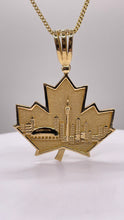 Load image into Gallery viewer, Toronto Maple Leaf Skyline Pendent In 10 KT Yellow Gold