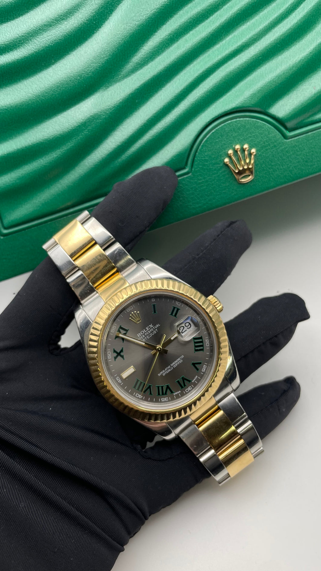 41mm Two-Tone DateJust Rolex With Wimbledon Dial