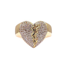 Load image into Gallery viewer, 0.52 CT. Natural Diamond Broken Heart Ring In 10 KT Yellow Gold