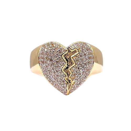 0.52 CT. Natural Diamond Broken Heart Ring In 10 KT Yellow Gold