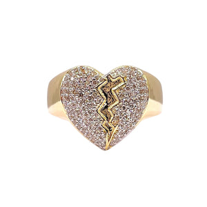 0.52 CT. Natural Diamond Broken Heart Ring In 10 KT Yellow Gold