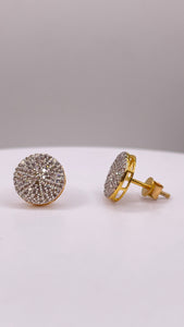 0.53 CT. Natural Diamond Round Shape Stud Earrings In 10 KT Yellow Gold