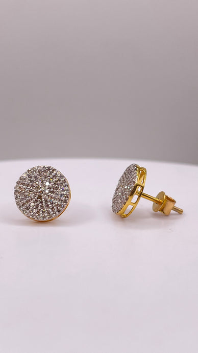 0.53 CT. Natural Diamond Round Shape Stud Earrings In 10 KT Yellow Gold