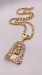 Diamond-Cut Jesus Pendent In 10 KT Yellow Gold