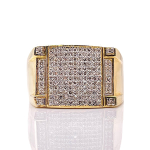 0.65 CT. Natural Diamond Men’s Ring In 10 KT Yellow Gold