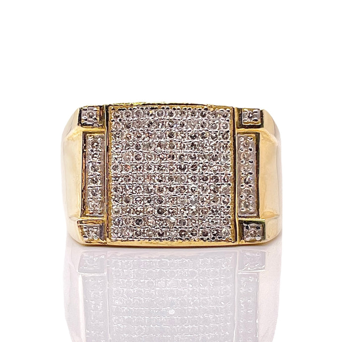 0.65 CT. Natural Diamond Men’s Ring In 10 KT Yellow Gold